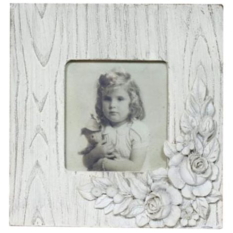 Cornice portafoto quadrata in legno con decorazione in rilievo, 13,2x13,2 cm. (1/3)