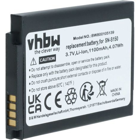 vhbw Battery compatible with Summer Secure Sight 02040, 02044 Baby Monitor, Babyphone (1100 mAh, 3.7 V, Li-Ion)