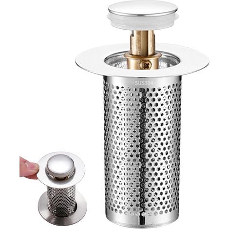 Colador de desagüe para lavabo, tapón de desagüe para baño, recogedor de pelo para ducha, colador de desagüe antiatascos para el hogar, inodoro, baño, lavabo, bañera. (1/5)