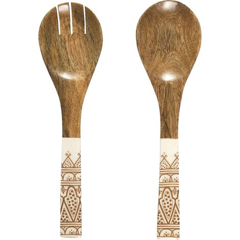 Couverts à Salade Manguier Dune Design Naturel Terracotta (1/5)