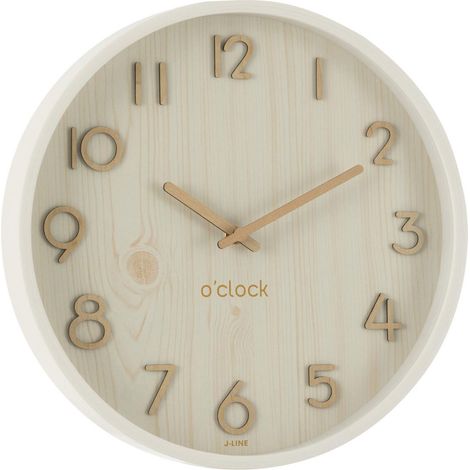 Horloge Murale en Bois "Marion" 30cm Blanc (1/3)