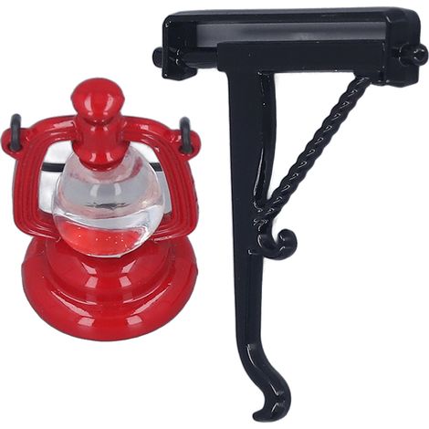 Accessoires pour maison de poupée à l'échelle 1:6, lampe à pétrole (ne s'allume pas), ornement de modèle de lampadaire, scène de vie réaliste. (1/5)
