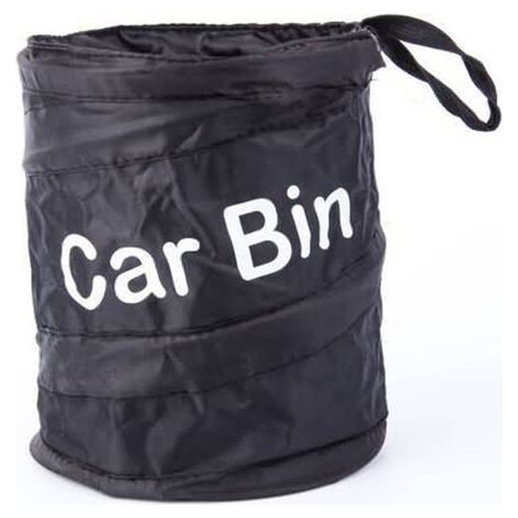 Portable Poubelle Voiture, Universel Poubelle étanche Voiture Interieur, Sacs de Rangement Suspendu pour Stockage des Collations et Collecte des Ordures 16X16X20cm Noir, (1/4)