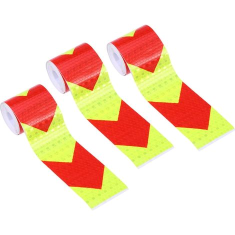 Ruban de Signalisation Réfléchissant 3pcs Résistant aux Intempéries en PET et PVC Rouge Autocollant Flèche Visible de Nuit pour Véhicules et Chantier Temporaire (1/5)