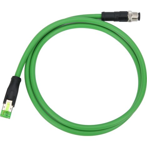Câble réseau M12 vers RJ45 à 4 broches pour applications Ethernet industrielles, étanche IP67 (1/5)