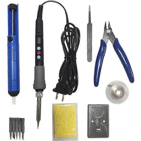 Kit d'outils de soudure électronique portable KNS 90W avec réglage numérique de la température et chauffage intelligent pour le sommeil, compatible avec les prises américaines standard. (1/5)