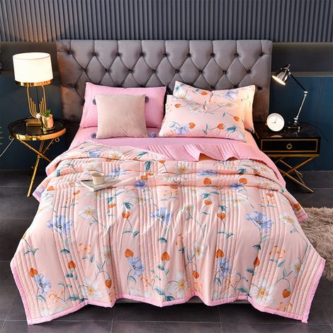 Couette Été - 100 x 150 cm - Polyester Nylon Spandex - Légère Respirante - Pour Chambre Étudiante ou Dortoir - 1 Pièce (1/5)
