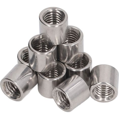 10 Pièces Manchons Filetés M10x1,5 en Acier Inoxydable 304, Longueur 13mm - Écrous de Raccordement et d'Accouplement pour Tiges Filetées (1/5)