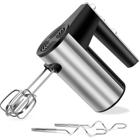 600W Stainless Steel Electric Hand Mixer for Cooking, Turbo Boost/Self-Control Speed + 5 Speeds + Eject Button (1/5)
