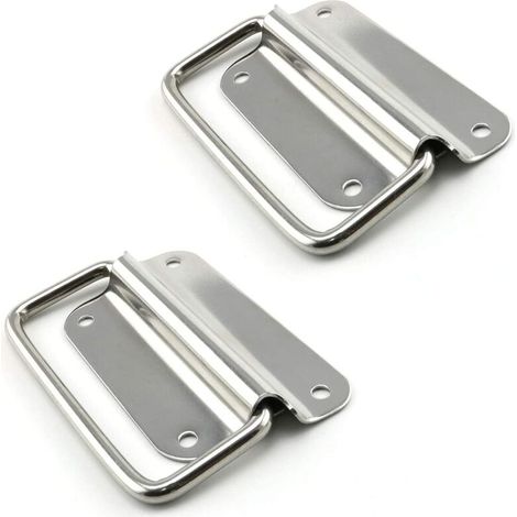 Klappbarer Edelstahlgriff, Kistengriff, Werkzeugkastengriff, silber, 2 Stück (mittel) (1/5)