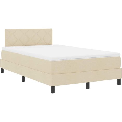 Maison Exclusive - Letto a molle con materasso con led Crema 120 x 200 cm Tessuto