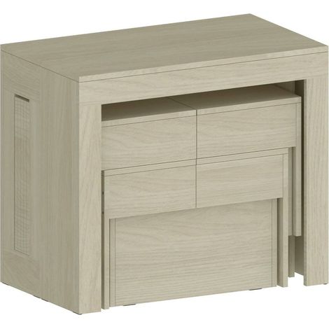 Dmora - Set tavolo e sedie Auditore, Composizione multiuso, Set con consolle e 2 panche allungabili, 100% Made in Italy, 66x25h45 cm, Olmo