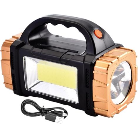 Lampe torche - Torche solaire rechargeable - Étanche, USB, portable, accessoire de camping et équipement de randonnée, pour sports de plein air et maison (1/5)