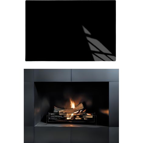 BASE DE CRISTAL PARA CHIMENEA, VIDRIO TEMPLADO NEGRO CABRA, DIMENSIONES 50x52cm (1/5)