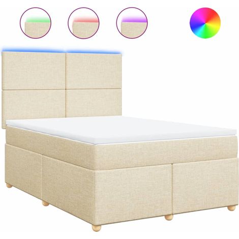 Maison Exclusive - Cama box spring con colchón tela color crema 1 (1/5)