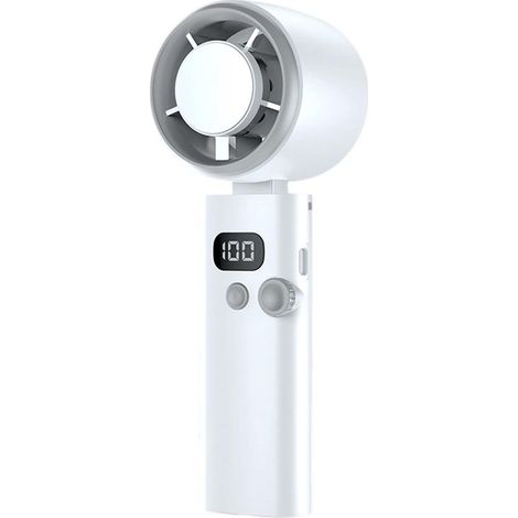 Ventilateur portable, 100 vitesses de ventilation, effet rafraîchissant, affichage LED, mini ventilateur portable rechargeable, silencieux, puissant, (1/5)
