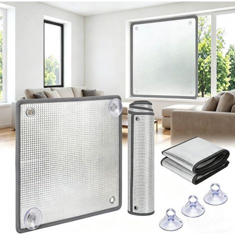 Film isolant thermique fenêtre aluminium – Occultant, réfléchissant, anti-UV – 100x100 cm – Pour Velux, chambre (1/5)