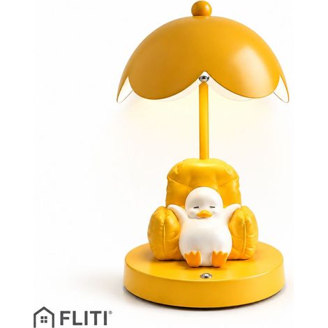 FLITI Dekorative Tischleuchte – Ente auf gelbem Stuhl, 3 Farben, verstellbarer Touchscreen, Geschenkbox (1/5)