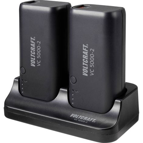 Voltcraft – Powerbank 5000 mAh Li-Ion – 2 ports USB-C et USB – Affichage LED de statut – Station de charge incluse – Compatible iPhone 15 (1/5)