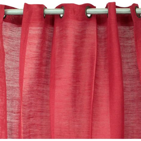 TRIBU - Rideau en jute et coton tomate 150x250 (1/3)