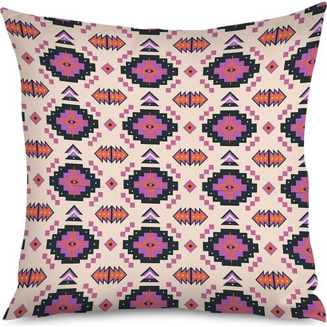 Housse de coussin motifs chevrons, terre cuite (1/5)