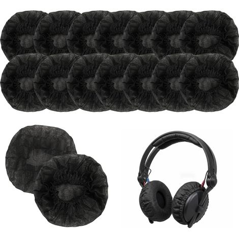 100 Pièces Hygiénique Couvre Oreillettes Jetables Noires en Tissu Non Tissé, Convient Aux Casques et Écouteurs de 10 à 13 cm, Noir Couvre Oreillettes Jetables, pour Gymnases et Bureau (Noir) (1/5)