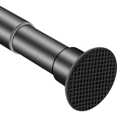 Tringle à rideau de douche noire de 71,1 à 132,1 cm, ne rouille pas, antidérapante, réglable, sans perçage, très résistante, tringle à ressort de 2,5 cm de diamètre pour salle de bain/placard/fenêtres (1/5)