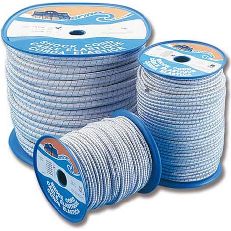 Corda elastica speciale marina bianca filo segnale blu navy diametro 12 mm in bobina da 50 metri nautica (1/2)