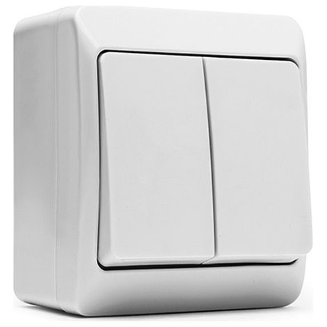 DOUBLE INTERRUPTEUR ÉTANCHE BLANC 10A-250V IP54