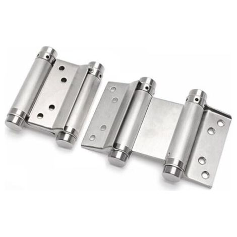 VURAHOME - 2 pcs charnière paumelle portes va-et-vient ressort double action acier inoxydable saloon western, XU, 75 mm (Charge Jusqu'à 15kg) - (1/4)
