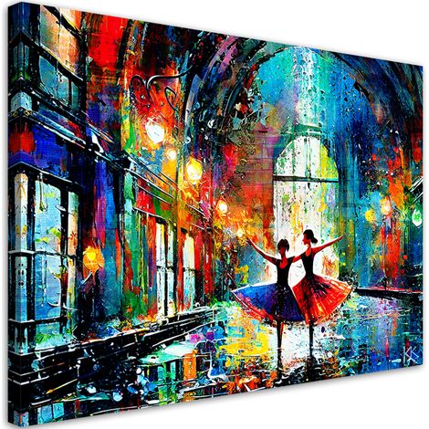 Tableau sur toile Tableau sur toile Ballerines dansantes Abstrait 90x60 (1/5)