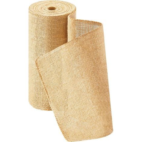 Rouleau de tissu en toile de jute naturelle pour décoration de table, fête, artisanat, 30 cm x 4.57 m, marron