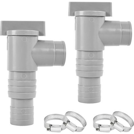 2 Stück Pool-Absperrventile mit 32-mm-Schlauchanschluss, 32-mm-Poolschlauch, PVC-Absperrventil, Poolschlauchadapter, Poolpflegezubehör (1/5)