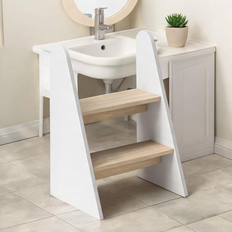 Marchepied enfant 2 marches 43 x 30 x 55 cm pour salle de bain (1/5)