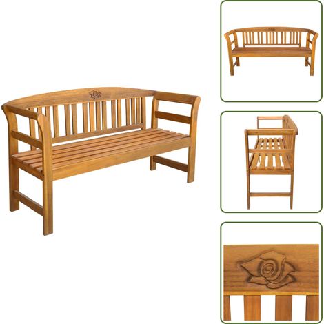Panca da giardino in legno - vidaXL Panca da Giardino 157 cm in Legno Massello di Acacia - Panca da giardino con rosa