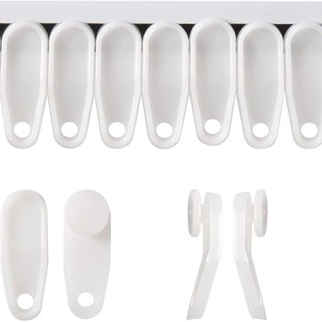 50 roulettes latérales pour rail de rideau, 3,3 cm, accessoires de fixation, roulettes silencieuses (1/5)