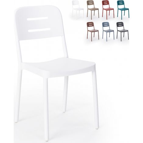 Ahd Amazing Home Design – Chaise de jardin empilable en polypropylène et fibre de verre – Siège confortable sans accoudoirs – Capacité 150 kg – Nettoyage facile