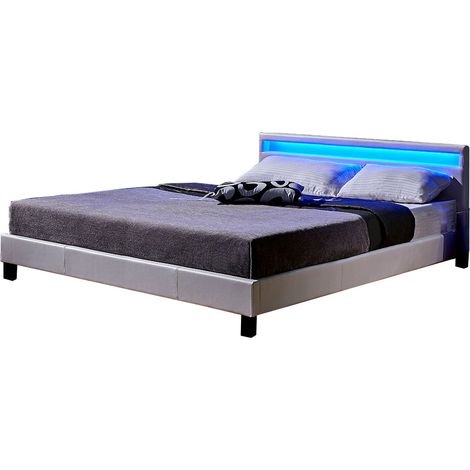HOME DELUXE - LED Bett ASTRO Farbe: Weiß, Größe: 180 x 200 cm LED Polsterbett Bett Bettgestellt (1/5)