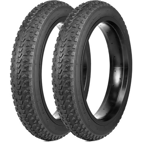 Pneu de vélo 20 x 3,0" Fat E-Bike - Tires 75-406 avec profil antidérapant pour vélos électriques (2 pneus noirs (pneus sans chambre à air uniquement), 20 x 3,0 pouces (1/5)