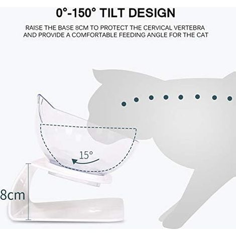 Ciotola doppia per gatti con base antiscivolo – Design inclinato per una migliore digestione – Dimensioni 29 x 15 x 8 cm – Gomma e resina – Fuienko - 3