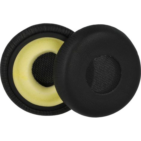 vhbw 2x Ear Pad Cups Cushion Covers compatible with Jabra 4999-829-409, 4999-823-309 On-Ear Headphones Headset - black / yellow, 6cm (1/4)