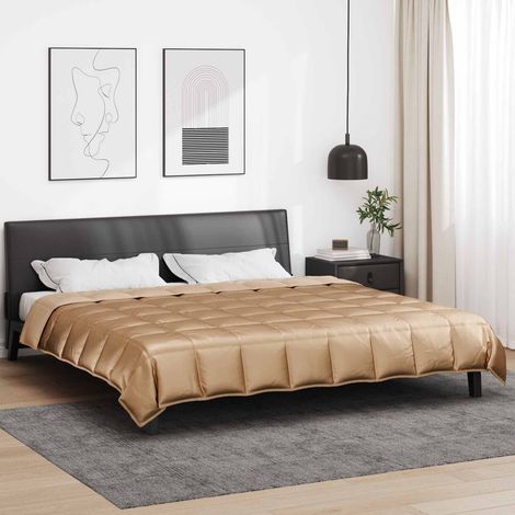 vidaXL Duvet d'été simple Doré 220 x 260 cm Satin et Microfibre