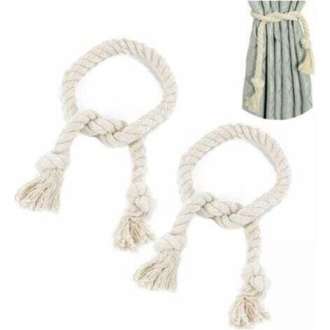 (2 pcs) Hemp Rope Curtain Tiebacks for Living Room, Bedroom, Office