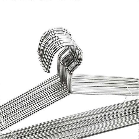 Lot de 20 cintres en acier inoxydable, longueur 45 cm (17,7 pouces). (1/4)