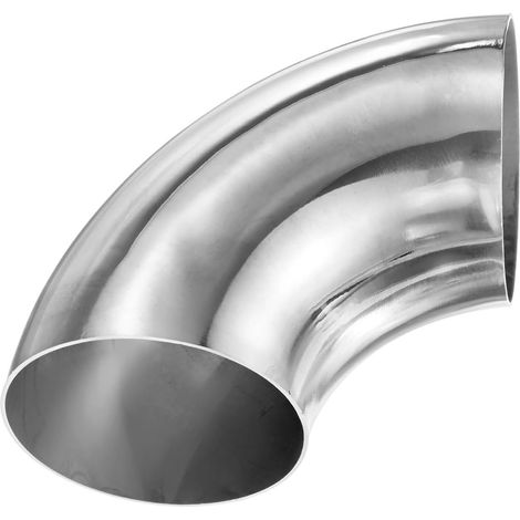 OD 3.5 Pouce 90 Degre Mandrel Bend Coude, Epaisseur 1.5 mm 304 Acier Inoxydable Echappement Coude Tuyau pour Car Modified Echappement System, Escalier Main Courbe, Hauteur 140 mm (1/5)