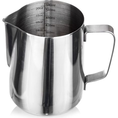 Pichet à lait en acier inoxydable avec verre doseur 580 ml (1/5)