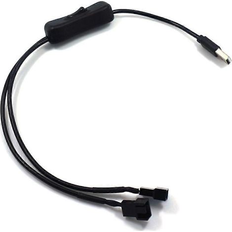 USB-auf-3-Pin-/4-Pin-PWM-5V-USB-Lüfter-Netzteilkabel mit Ummantelung für Gehäuselüfter, inklusive Ein-/Ausschalter, mehrfarbig (1/5)
