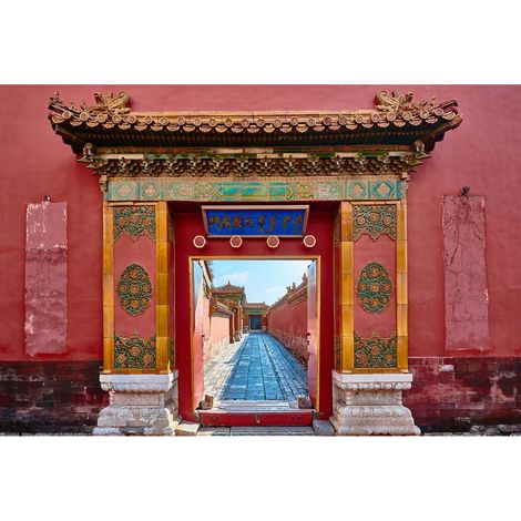 Papier peint panoramique paysage asiatique Tapisserie panoramique colorée pour chambre Papiers peints panoramiques tendances voyage (1/2)