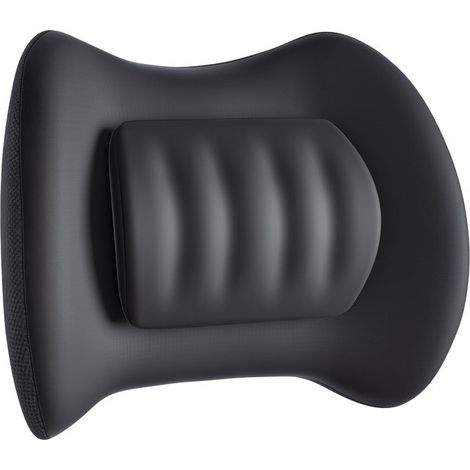 Coussin lombaire 3D enveloppant, support lombaire ergonomique ajustable en mousse à mémoire de forme, voiture, bureau et maison, noir (1/5)