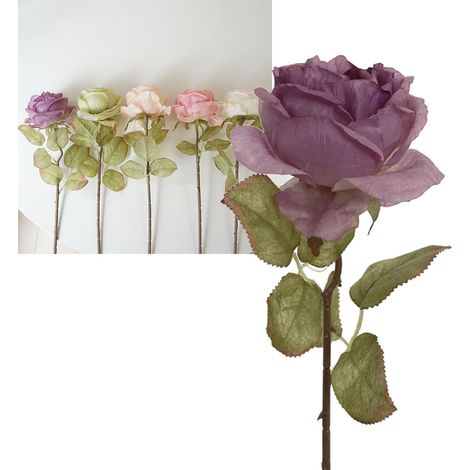 Künstliche Rose für Zuhause, Schlafzimmer, Hochzeitstisch, exquisite künstliche Rose, Tischdekoration in Lila (1/5)